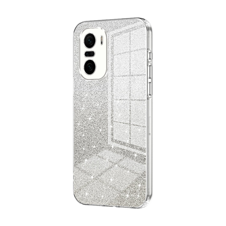 For Xiaomi Redmi K40 / K40 Pro / K40 Pro+ Gradient Glitter Powder Electroplated Phone Case(Transparent) - Xiaomi Cases by PMC Jewellery | Online Shopping South Africa | PMC Jewellery | Buy Now Pay Later Mobicred