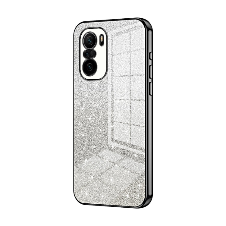 For Xiaomi Redmi K40 / K40 Pro / K40 Pro+ Gradient Glitter Powder Electroplated Phone Case(Black) - Xiaomi Cases by PMC Jewellery | Online Shopping South Africa | PMC Jewellery | Buy Now Pay Later Mobicred