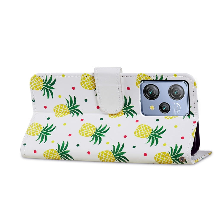 For Blackview A53 Pro Painted Pattern Horizontal Flip Leather Phone Case(Pineapple) - More Brand by PMC Jewellery | Online Shopping South Africa | PMC Jewellery | Buy Now Pay Later Mobicred