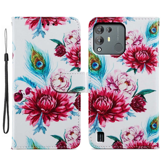 For Blackview A55 Pro Painted Pattern Horizontal Flip Leather Phone Case(Peacock Flower) - More Brand by PMC Jewellery | Online Shopping South Africa | PMC Jewellery | Buy Now Pay Later Mobicred