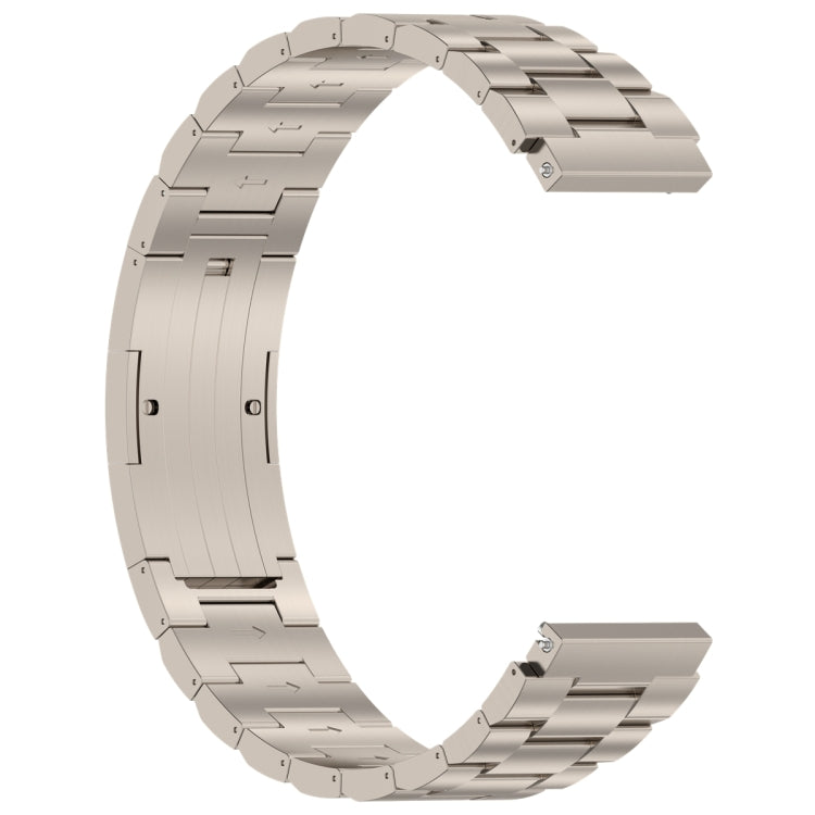 For Huawei Watch GT4 / GT3 / GT2 / GT 46mm Three Strains HW Buckle Metal Watch Band(Titanium Color) - Watch Bands by PMC TechLife | Online Shopping South Africa | PMC TechLife