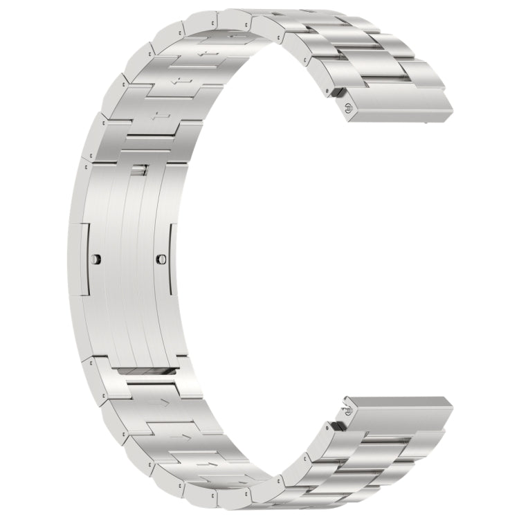 For Huawei Watch GT4 / GT3 / GT2 / GT 46mm Three Strains HW Buckle Metal Watch Band(Silver) - Watch Bands by PMC TechLife | Online Shopping South Africa | PMC TechLife