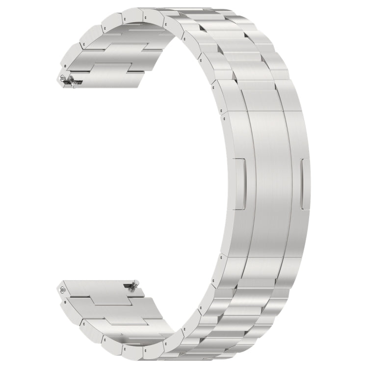 For Huawei Watch GT4 / GT3 / GT2 / GT 46mm Three Strains HW Buckle Metal Watch Band(Silver) - Watch Bands by PMC TechLife | Online Shopping South Africa | PMC TechLife