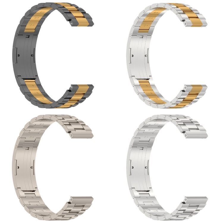 For Huawei Watch GT4 / GT3 / GT2 / GT 46mm Three Strains HW Buckle Metal Watch Band(Silver) - Watch Bands by PMC TechLife | Online Shopping South Africa | PMC TechLife