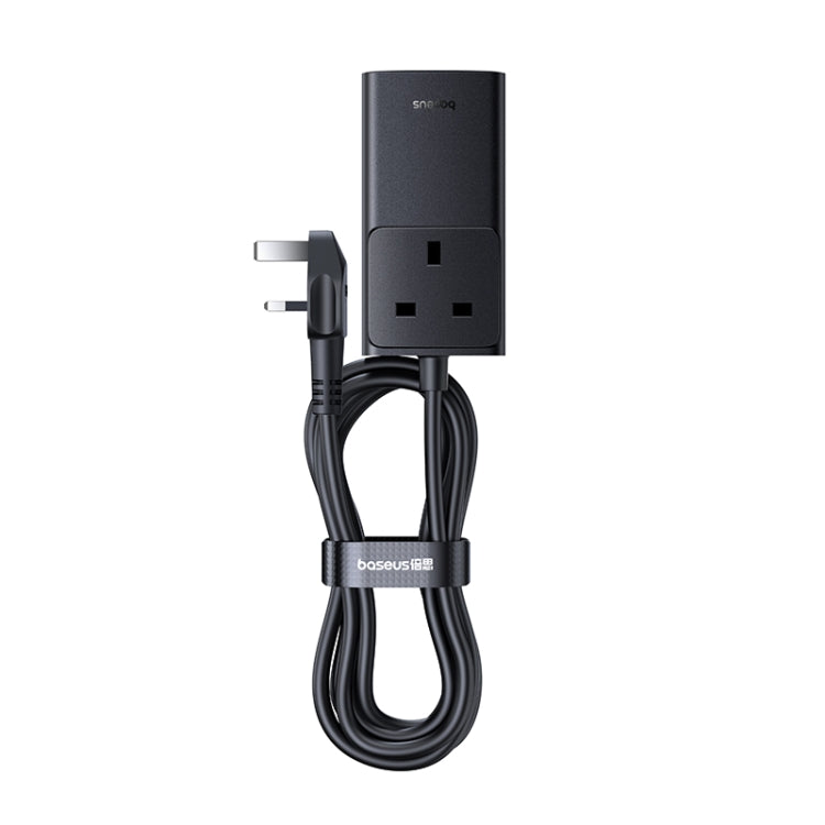 Baseus GaN5 Pro 65W AC+2xUSB+2xType-C PowerCombo Power Strip 1.5m with 1m Type-C to Type-C Cable, UK Plug(Black) - Multifunction Charger by Baseus | Online Shopping South Africa | PMC Jewellery | Buy Now Pay Later Mobicred