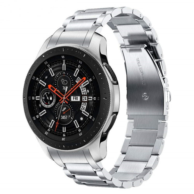 For Huawei Watch GT 4 46mm Three Strains Curved Flat Buckle Stainless Steel Watch Band(Silver) - free shipping - PMC TechLife - Order now!