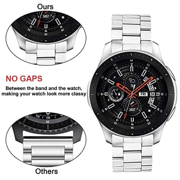 For Huawei Watch GT 4 46mm Three Strains Curved Flat Buckle Stainless Steel Watch Band(Silver) - free shipping - PMC TechLife - Order now!