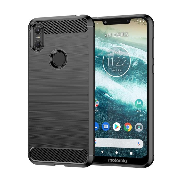 For Motorola Moto One Carbon Fiber Brushed Texture TPU Phone Case(Black) - free shipping - PMC TechLife - Order now!