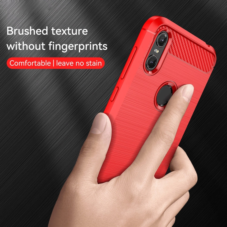 For Motorola Moto One Carbon Fiber Brushed Texture TPU Phone Case(Red) - free shipping - PMC TechLife - Order now!