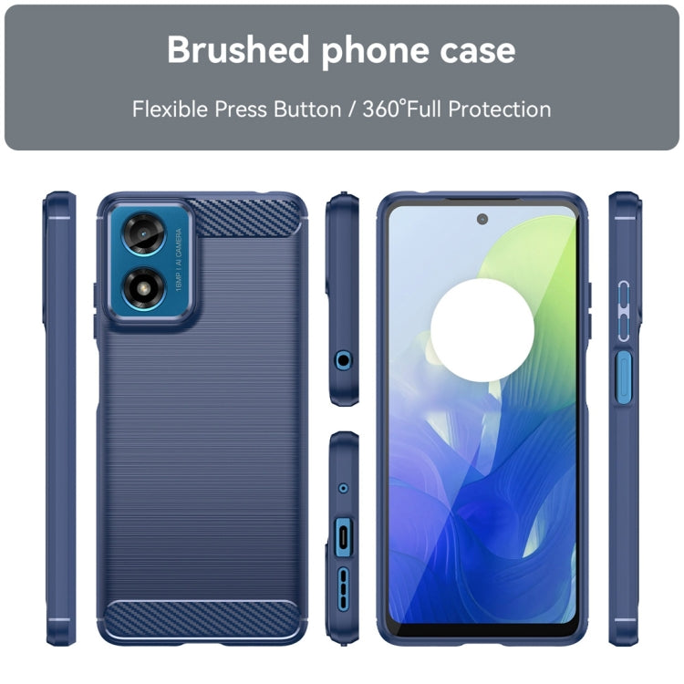 For Motorola Moto G04 Carbon Fiber Brushed Texture TPU Phone Case(Blue) - free shipping - PMC TechLife - Order now!