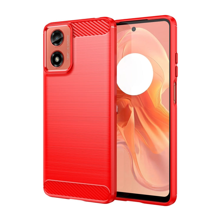 For Motorola Moto G04 Carbon Fiber Brushed Texture TPU Phone Case(Red) - free shipping - PMC TechLife - Order now!