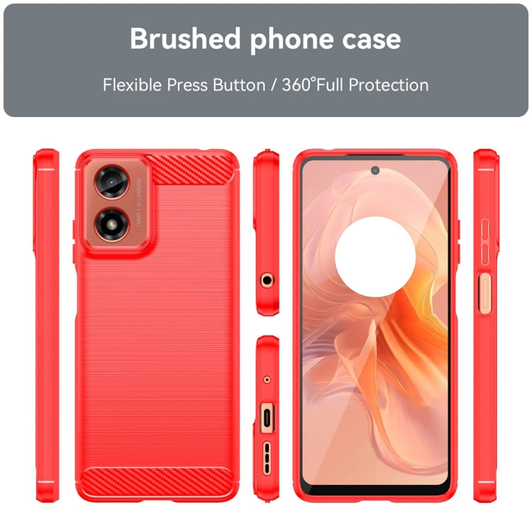 For Motorola Moto G04 Carbon Fiber Brushed Texture TPU Phone Case(Red) - free shipping - PMC TechLife - Order now!