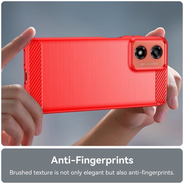 For Motorola Moto G04 Carbon Fiber Brushed Texture TPU Phone Case(Red) - free shipping - PMC TechLife - Order now!