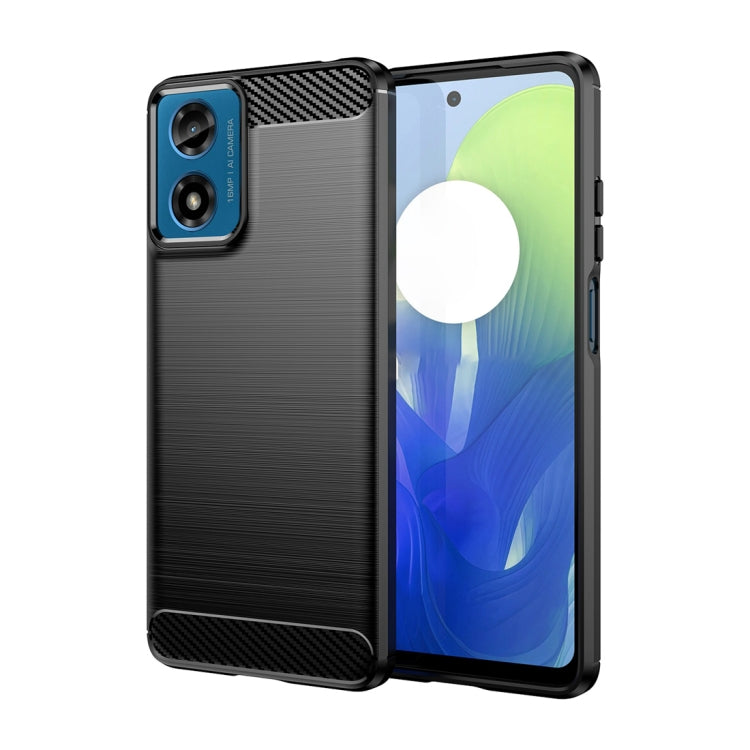 For Motorola Moto G24 Carbon Fiber Brushed Texture TPU Phone Case(Black) - free shipping - PMC TechLife - Order now!