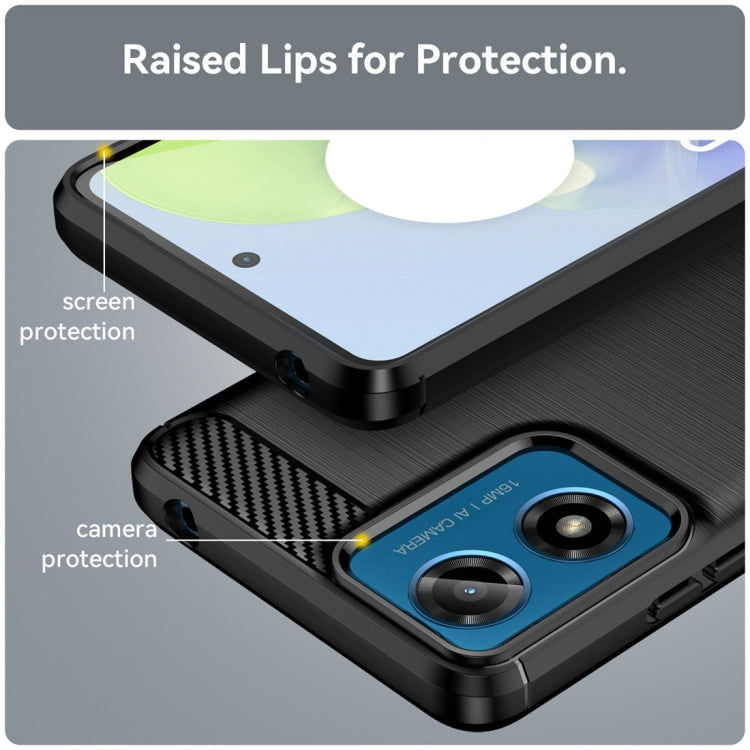 For Motorola Moto G24 Carbon Fiber Brushed Texture TPU Phone Case(Black) - free shipping - PMC TechLife - Order now!