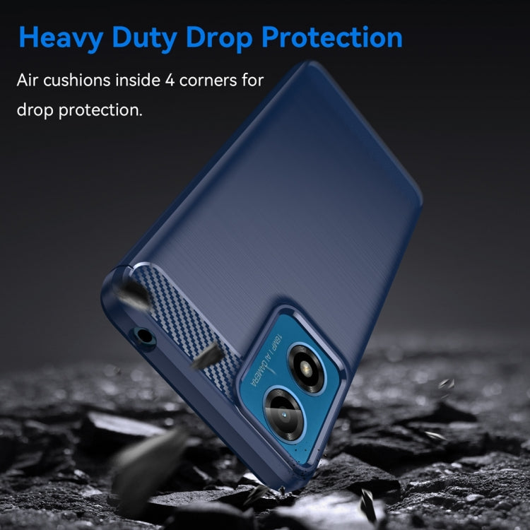 For Motorola Moto G24 Carbon Fiber Brushed Texture TPU Phone Case(Blue) - free shipping - PMC TechLife - Order now!
