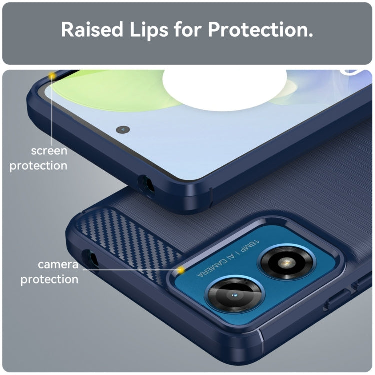 For Motorola Moto G24 Carbon Fiber Brushed Texture TPU Phone Case(Blue) - free shipping - PMC TechLife - Order now!