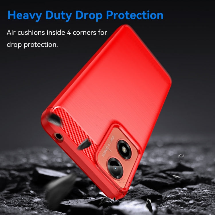 For Motorola Moto G24 Carbon Fiber Brushed Texture TPU Phone Case(Red) - free shipping - PMC TechLife - Order now!