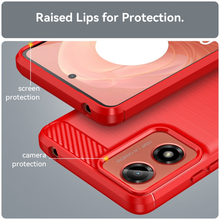 For Motorola Moto G24 Carbon Fiber Brushed Texture TPU Phone Case(Red) - free shipping - PMC TechLife - Order now!
