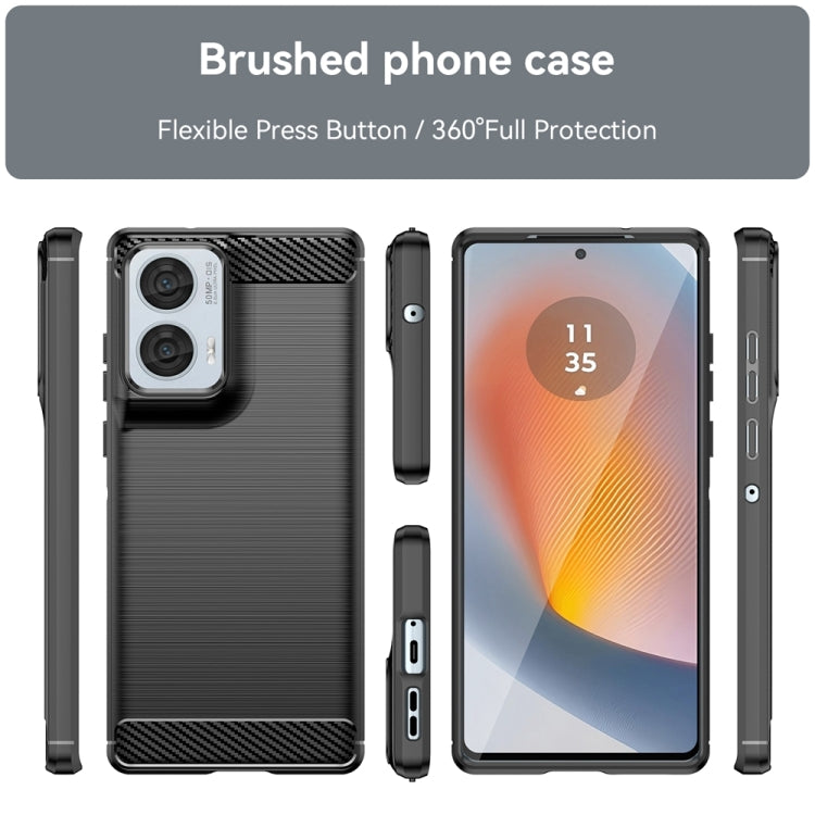 For Motorola Moto Edge 50 Fusion Carbon Fiber Brushed Texture TPU Phone Case(Black) - free shipping - PMC TechLife - Order now!