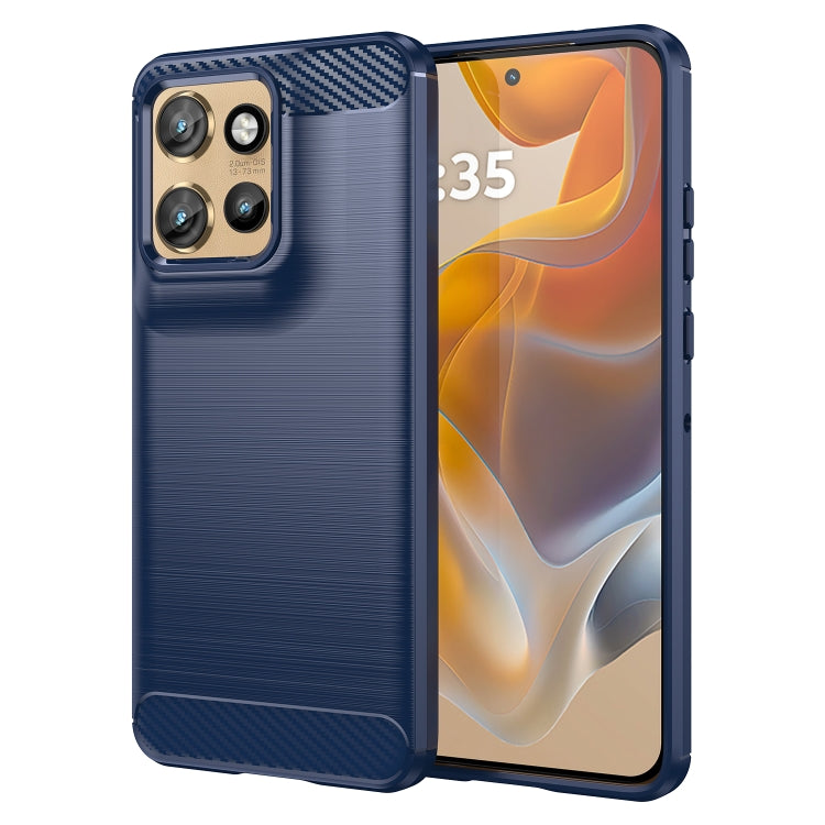 For Motorola Edge 50 Neo Carbon Fiber Brushed Texture TPU Phone Case(Blue) - free shipping - PMC TechLife - Order now!