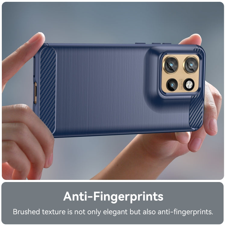 For Motorola Edge 50 Neo Carbon Fiber Brushed Texture TPU Phone Case(Blue) - free shipping - PMC TechLife - Order now!