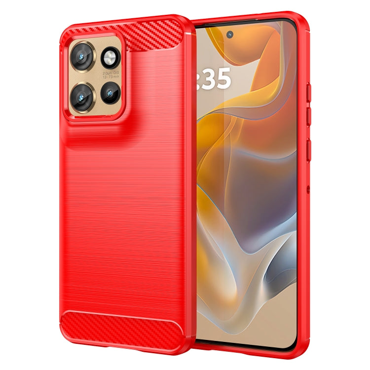 For Motorola Edge 50 Neo Carbon Fiber Brushed Texture TPU Phone Case(Red) - free shipping - PMC TechLife - Order now!