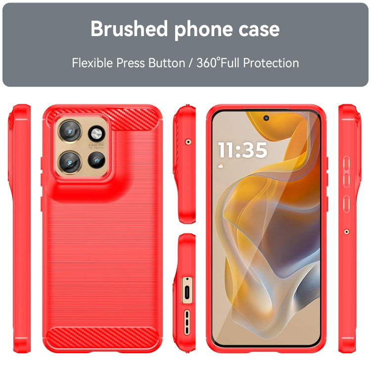 For Motorola Moto S50 Carbon Fiber Brushed Texture TPU Phone Case(Red) - free shipping - PMC TechLife - Order now!