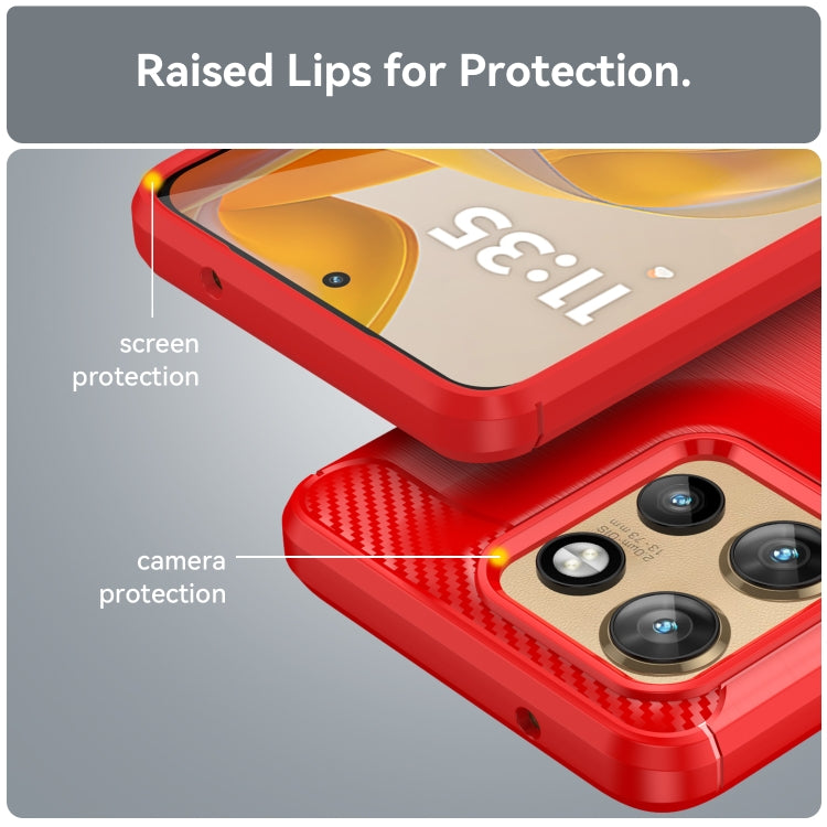 For Motorola Moto S50 Carbon Fiber Brushed Texture TPU Phone Case(Red) - free shipping - PMC TechLife - Order now!