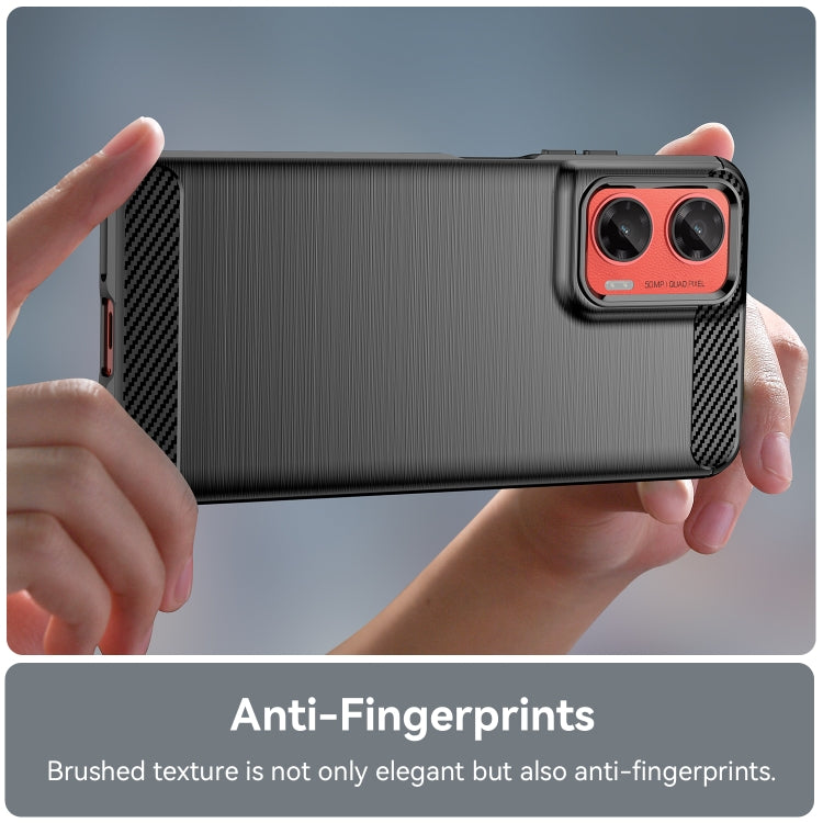 For Motorola Moto G35 5G Carbon Fiber Brushed Texture TPU Phone Case(Black) - free shipping - PMC TechLife - Order now!