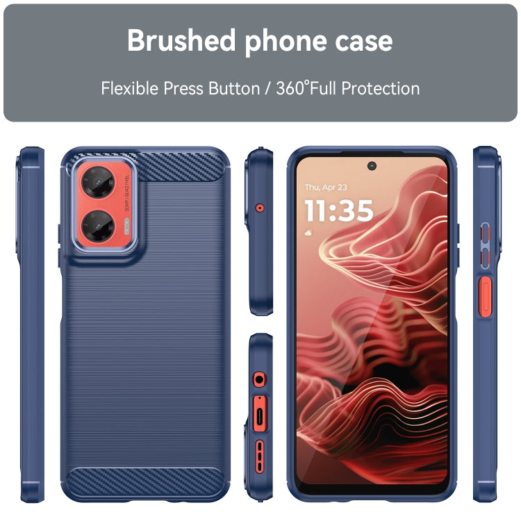 For Motorola Moto G35 5G Carbon Fiber Brushed Texture TPU Phone Case(Blue) - free shipping - PMC TechLife - Order now!