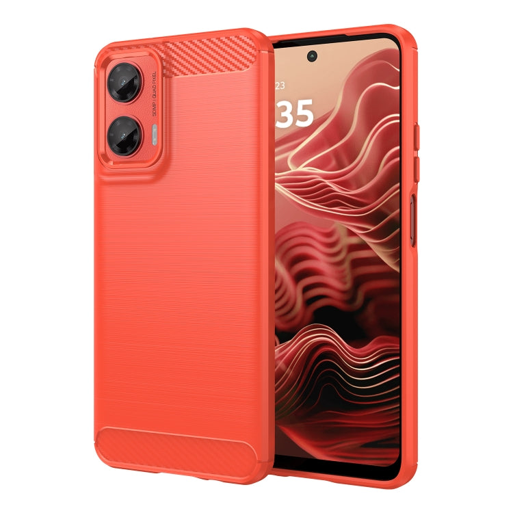 For Motorola Moto G35 5G Carbon Fiber Brushed Texture TPU Phone Case(Red) - free shipping - PMC TechLife - Order now!