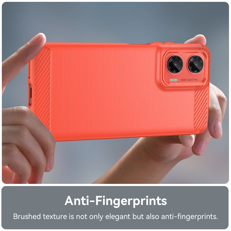For Motorola Moto G35 5G Carbon Fiber Brushed Texture TPU Phone Case(Red) - free shipping - PMC TechLife - Order now!