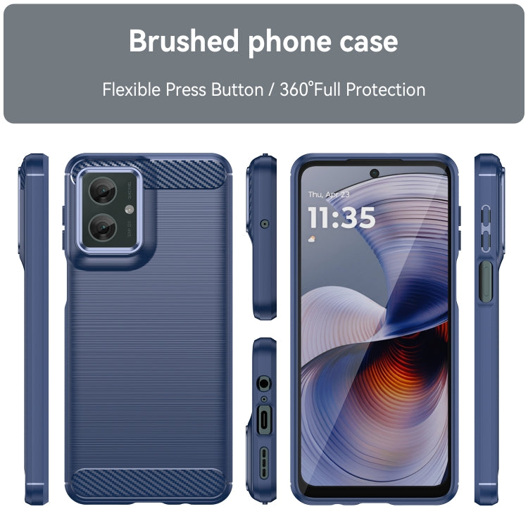 For Motorola Moto G55 5G Carbon Fiber Brushed Texture TPU Phone Case(Blue) - free shipping - PMC TechLife - Order now!
