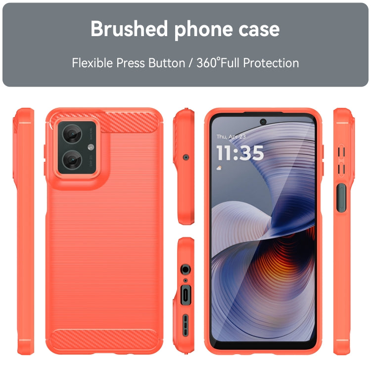 For Motorola Moto G55 5G Carbon Fiber Brushed Texture TPU Phone Case(Red) - free shipping - PMC TechLife - Order now!