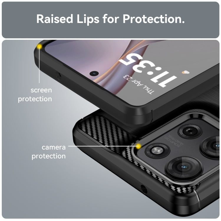 For Motorola Moto G75 5G Carbon Fiber Brushed Texture TPU Phone Case(Black) - free shipping - PMC TechLife - Order now!