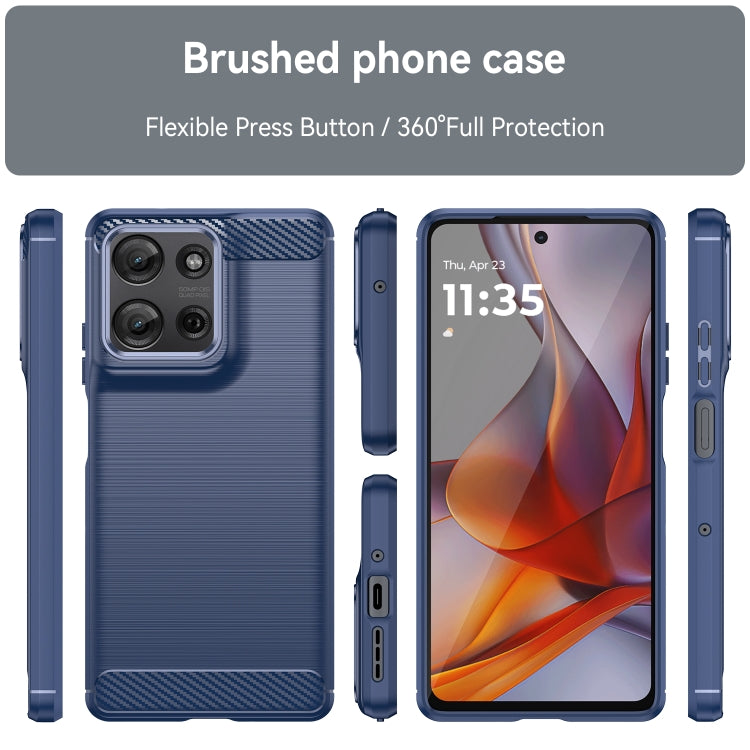 For Motorola Moto G75 5G Carbon Fiber Brushed Texture TPU Phone Case(Blue) - free shipping - PMC TechLife - Order now!