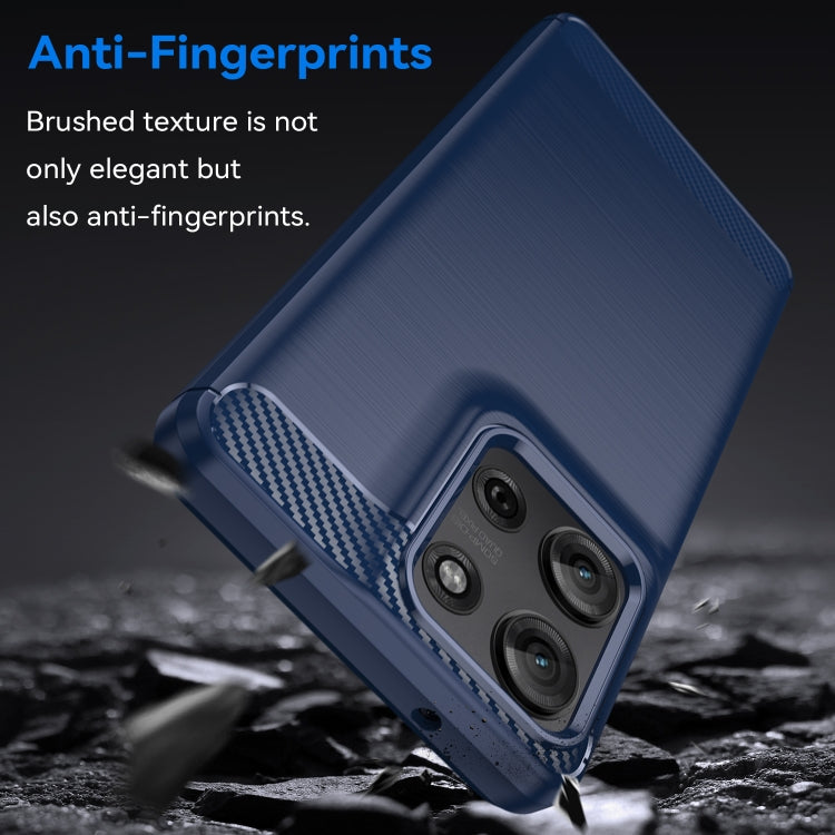 For Motorola Moto G75 5G Carbon Fiber Brushed Texture TPU Phone Case(Blue) - free shipping - PMC TechLife - Order now!