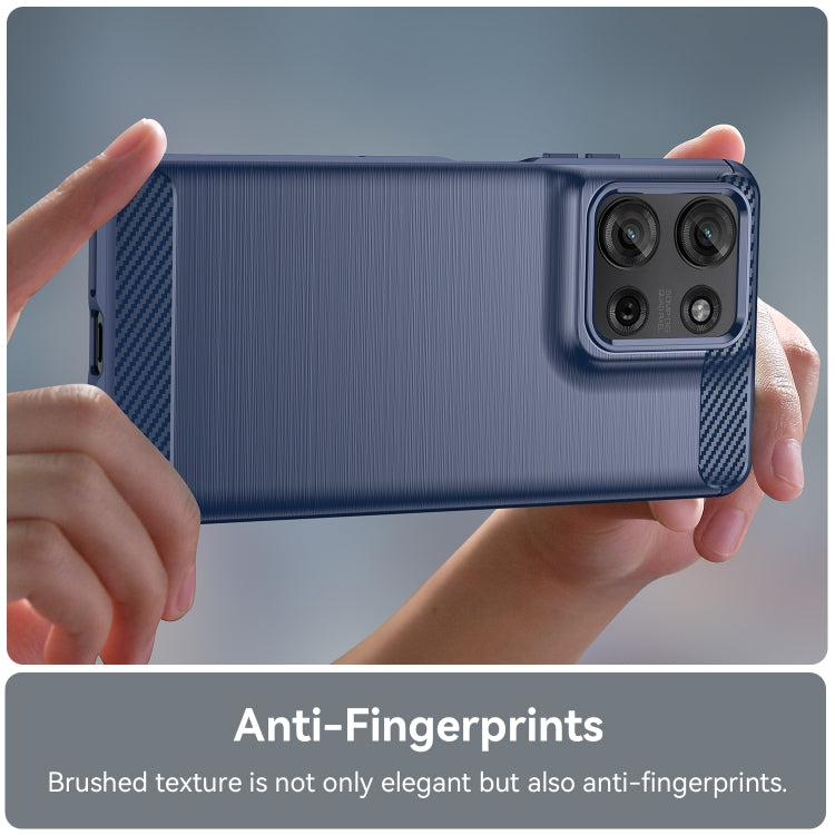 For Motorola Moto G75 5G Carbon Fiber Brushed Texture TPU Phone Case(Blue) - free shipping - PMC TechLife - Order now!