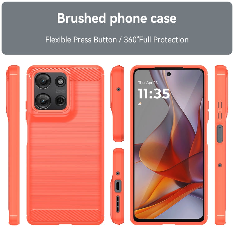 For Motorola Moto G75 5G Carbon Fiber Brushed Texture TPU Phone Case(Red) - free shipping - PMC TechLife - Order now!