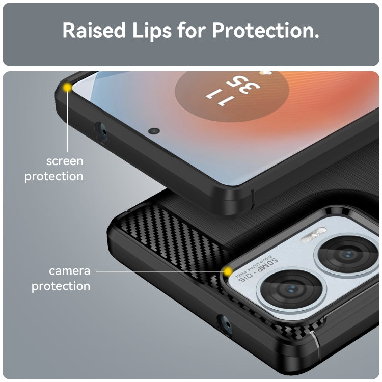 For Motorola Moto G85 Carbon Fiber Brushed Texture TPU Phone Case(Black) - free shipping - PMC TechLife - Order now!