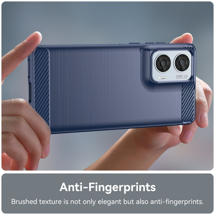 For Motorola Moto G85 Carbon Fiber Brushed Texture TPU Phone Case(Blue) - free shipping - PMC TechLife - Order now!
