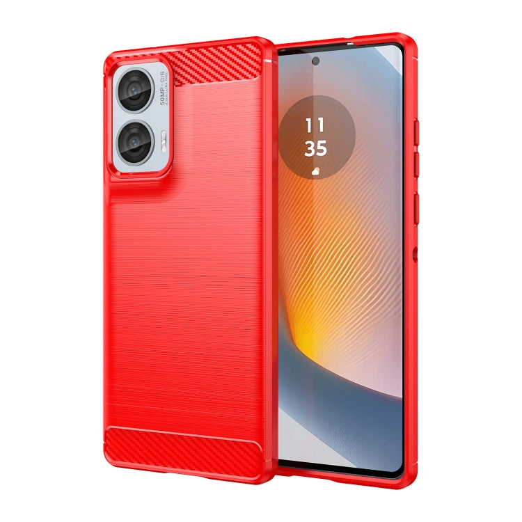 For Motorola Moto G85 Carbon Fiber Brushed Texture TPU Phone Case(Red) - free shipping - PMC TechLife - Order now!