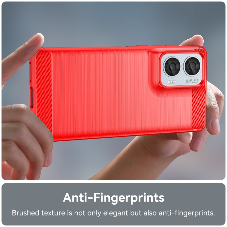 For Motorola Moto G85 Carbon Fiber Brushed Texture TPU Phone Case(Red) - free shipping - PMC TechLife - Order now!