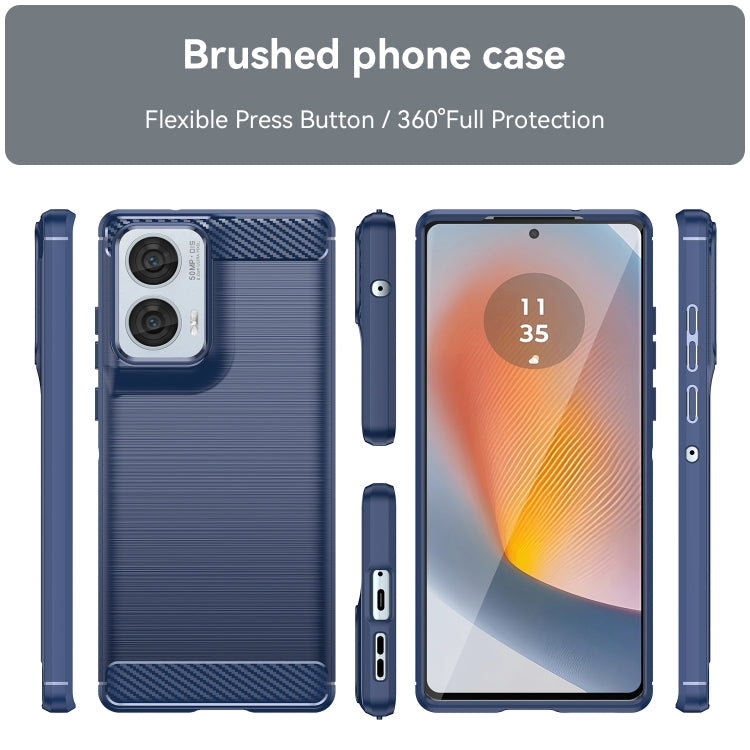 For Motorola S50 Neo Carbon Fiber Brushed Texture TPU Phone Case(Blue) - free shipping - PMC TechLife - Order now!