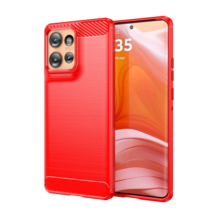 For Motorola Edge 50 Carbon Fiber Brushed Texture TPU Phone Case(Red) - free shipping - PMC TechLife - Order now!