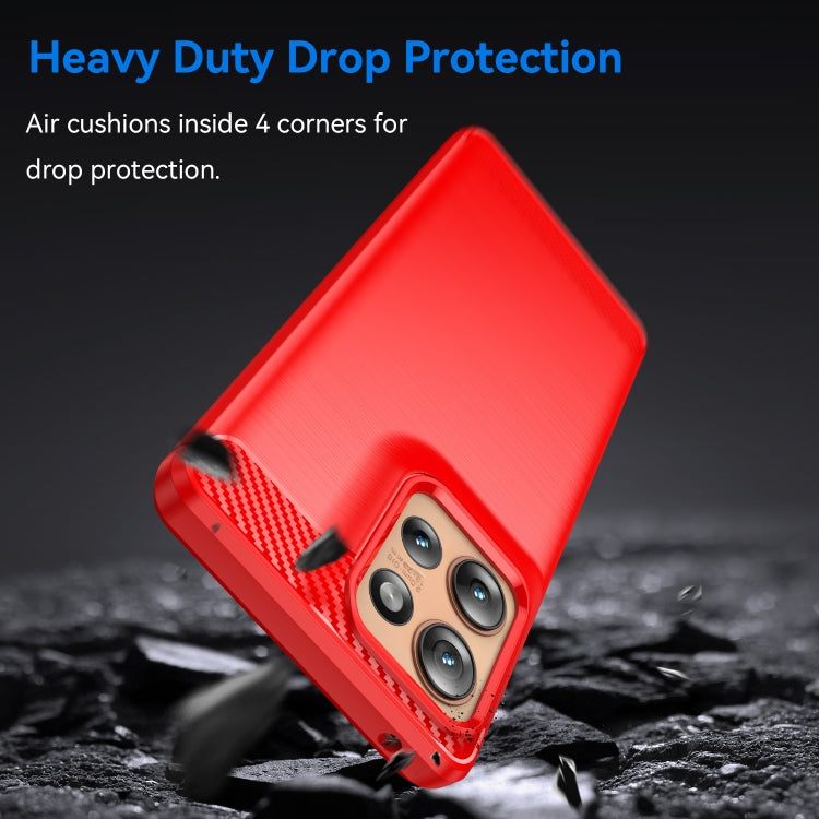 For Motorola Edge 50 Carbon Fiber Brushed Texture TPU Phone Case(Red) - free shipping - PMC TechLife - Order now!