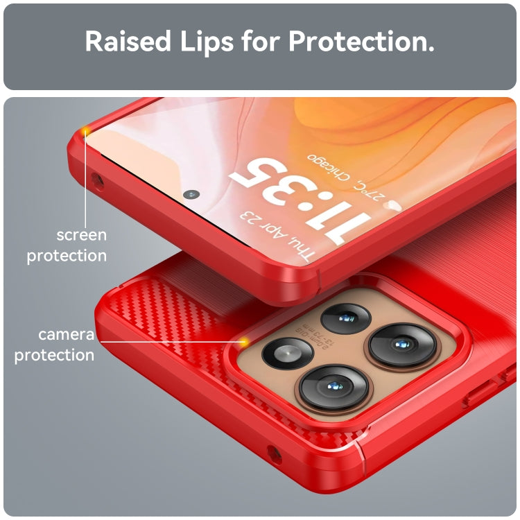 For Motorola Edge 50 Carbon Fiber Brushed Texture TPU Phone Case(Red) - free shipping - PMC TechLife - Order now!
