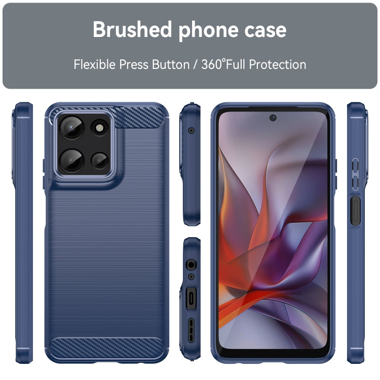 For Motorola Moto G 5G 2025 Carbon Fiber Brushed Texture TPU Phone Case(Blue) - free shipping - PMC TechLife - Order now!