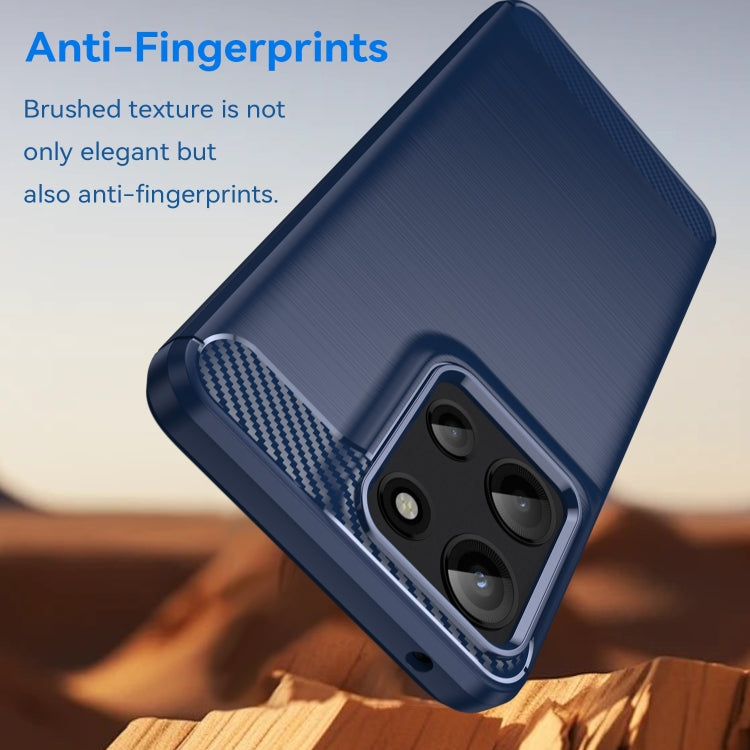 For Motorola Moto G 5G 2025 Carbon Fiber Brushed Texture TPU Phone Case(Blue) - free shipping - PMC TechLife - Order now!
